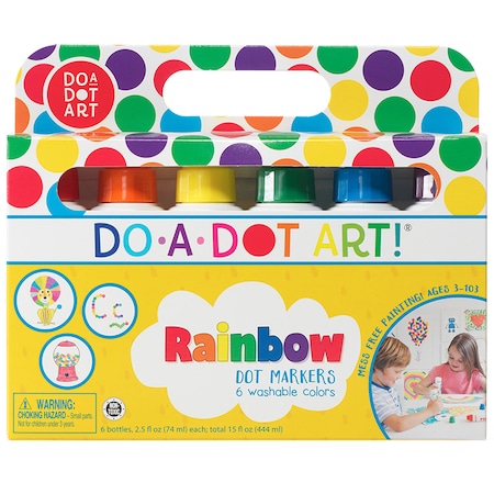 Do-A-Dot Art Washable Rainbow Dot Markers, 6 Colors DAD101